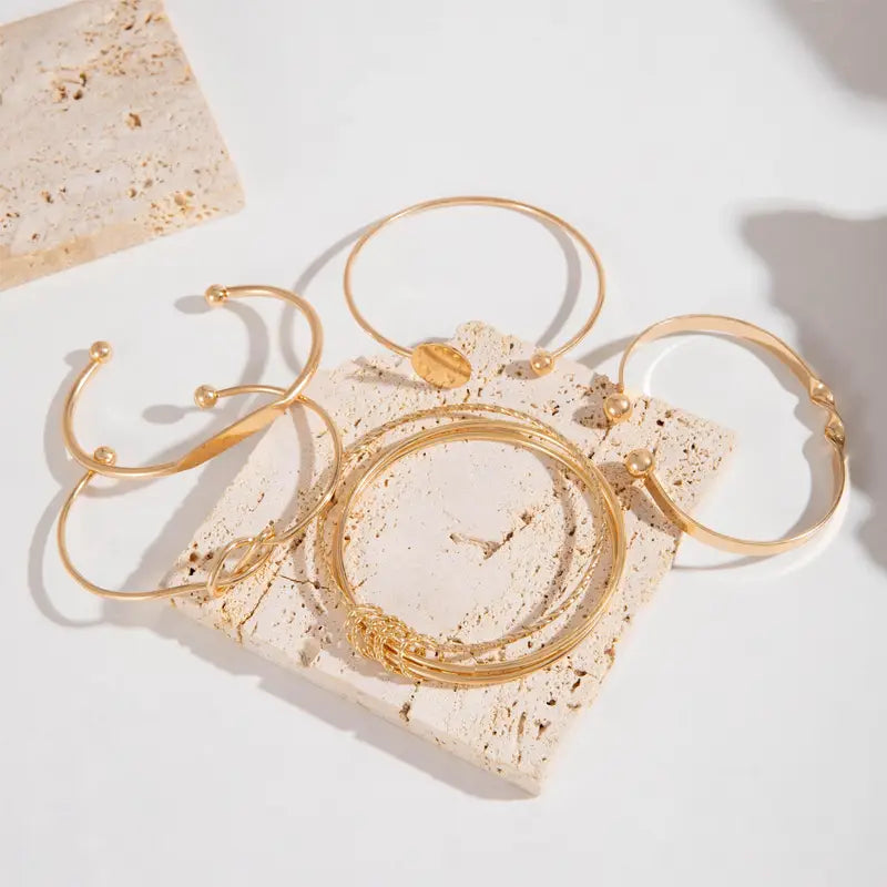 Knotted Elegance Bracelet Set | Gold 18k