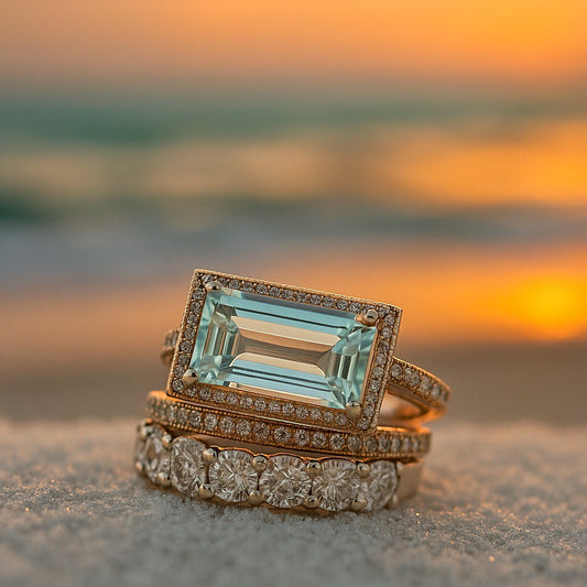 Marilys | Set of glass sea rings
