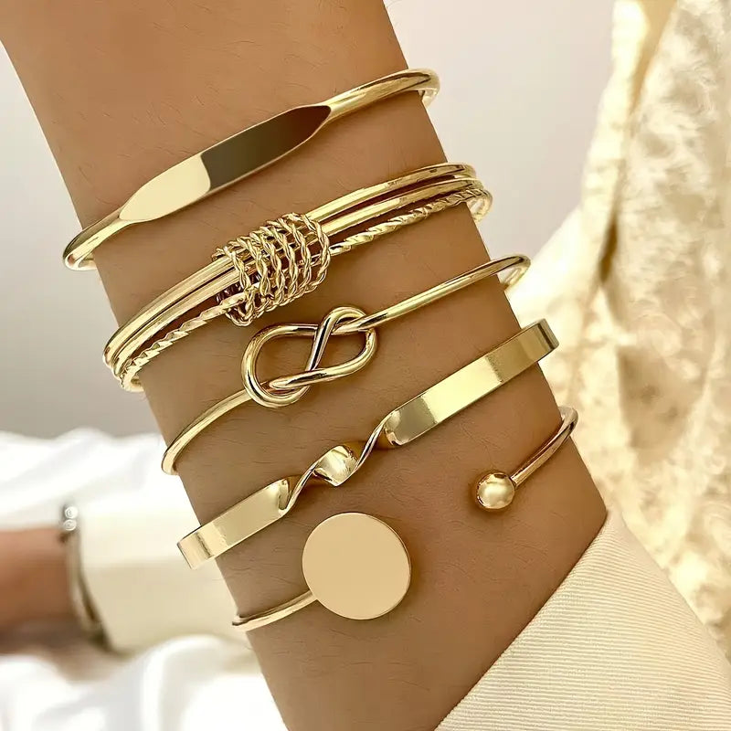 Knotted Elegance Bracelet Set | Gold 18k