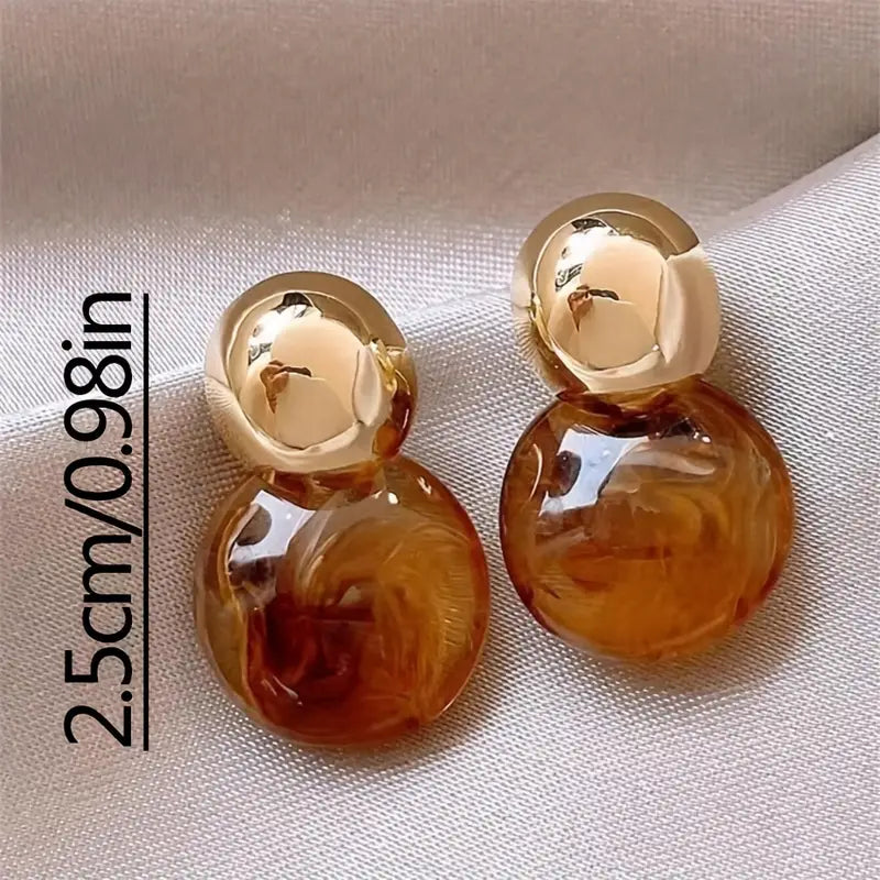 Aurélie Amber Drop Earrings | Gold 18k