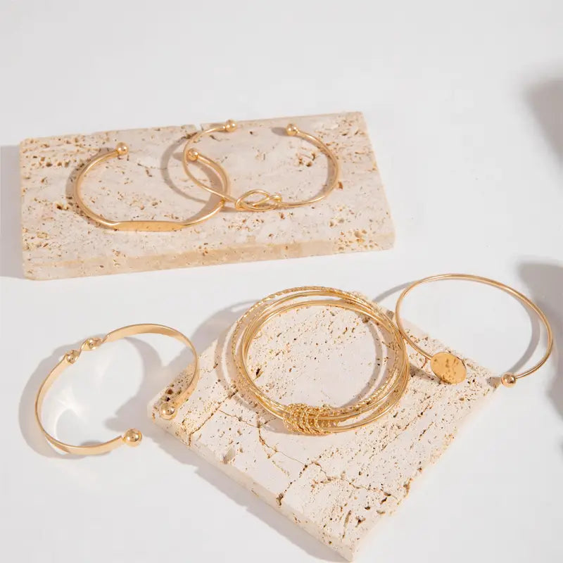 Knotted Elegance Bracelet Set | Gold 18k