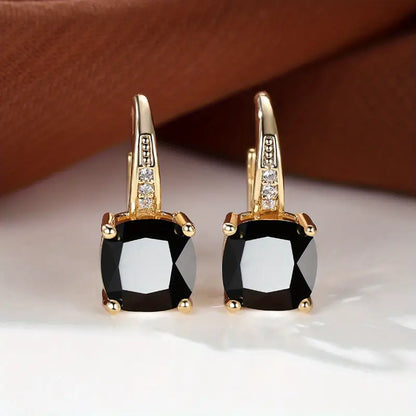 Mystic Stone Hoop Earrings | Gold 18k